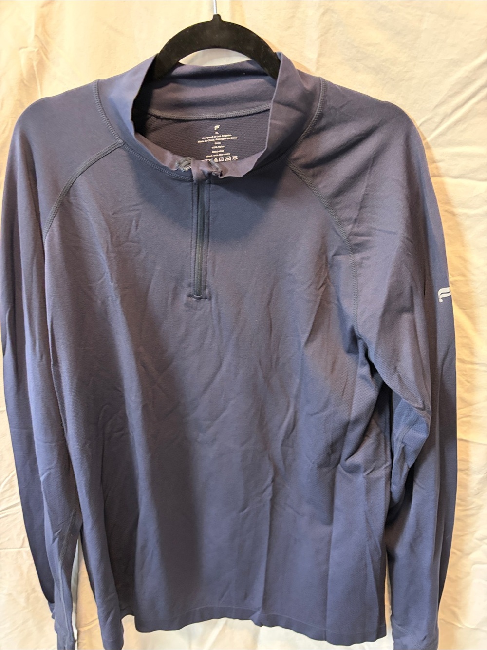 Fabletics Men's Long Sleeve Quarter-Zip Pullover - Slate Blue
